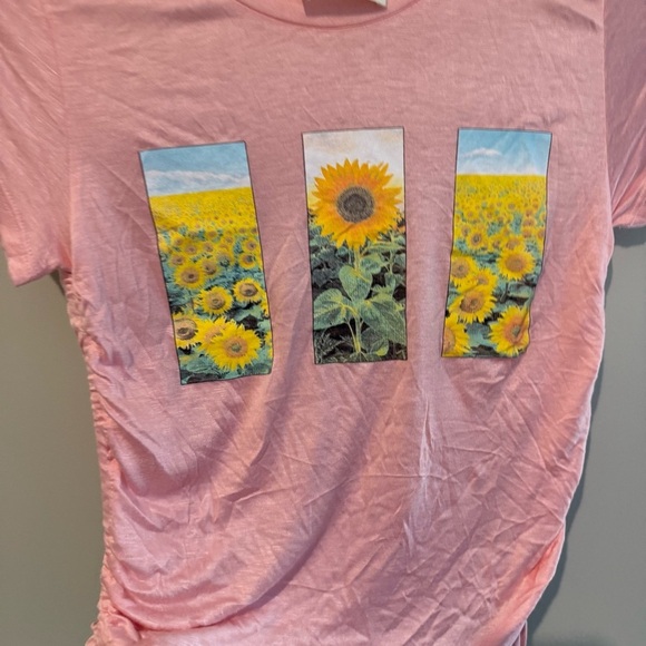 Sunflower Twisted Rushed Y2k Pink Baby Tee Shirt Size Small NWOT t1231 - Picture 3 of 10